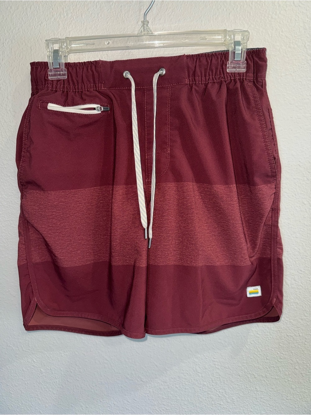 Vuori Men's Banks Shorts in a performance red colorway size small